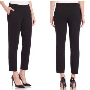 Theory Thaniel Twill Slim-Fit Black Crop Pants